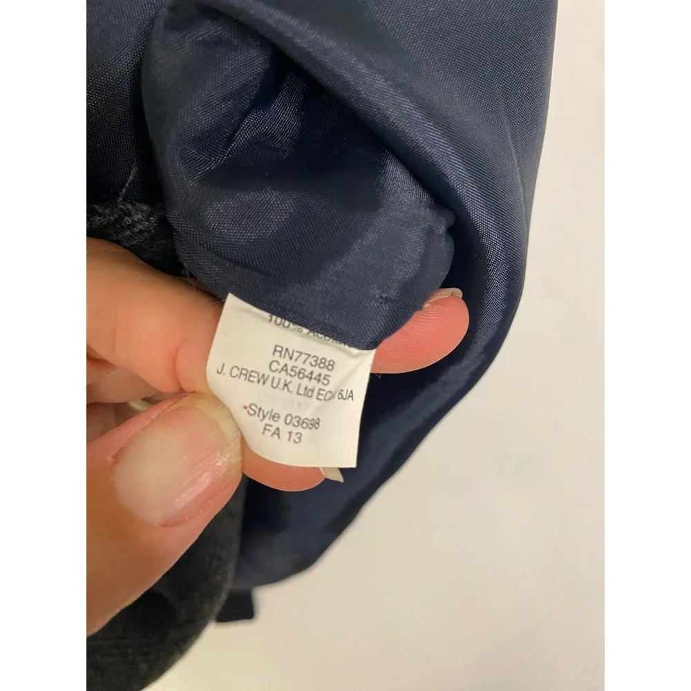 J.Crew Mens Herringbone Wool Blend Vest Gray Charcoal Size M Preppy Academia